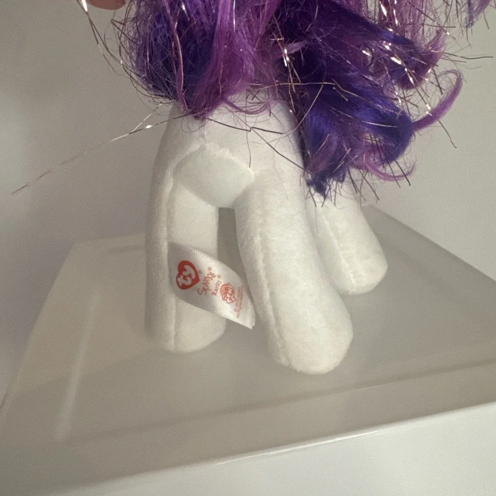 RARITY My Little Pony TY Beanie Baby Sparkle Hair Strands 7 inch NEW with Tag - Picture 9 of 13